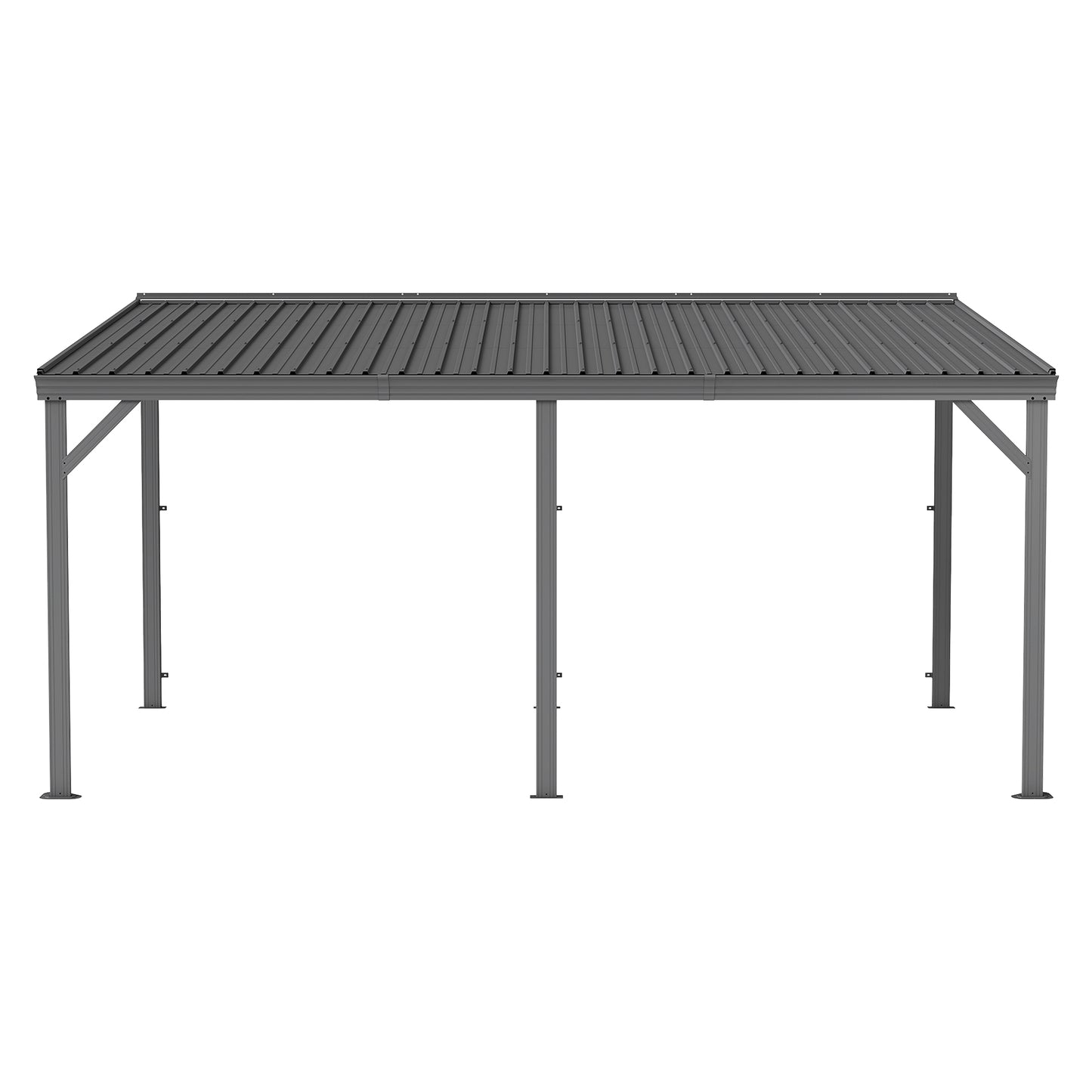 10 X16 Hardtop Wall Mounted Gazebo, Expandable Lean To Gazebo Pergola