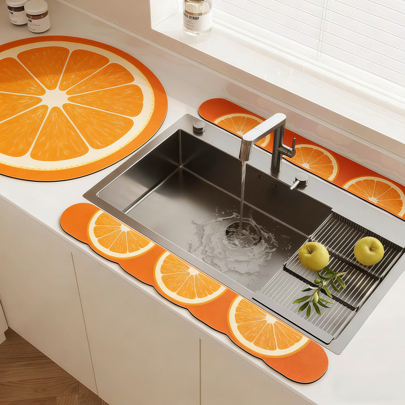 Cartoon Absorbent Drainage Mat for Kitchen Countertop - Set of 3