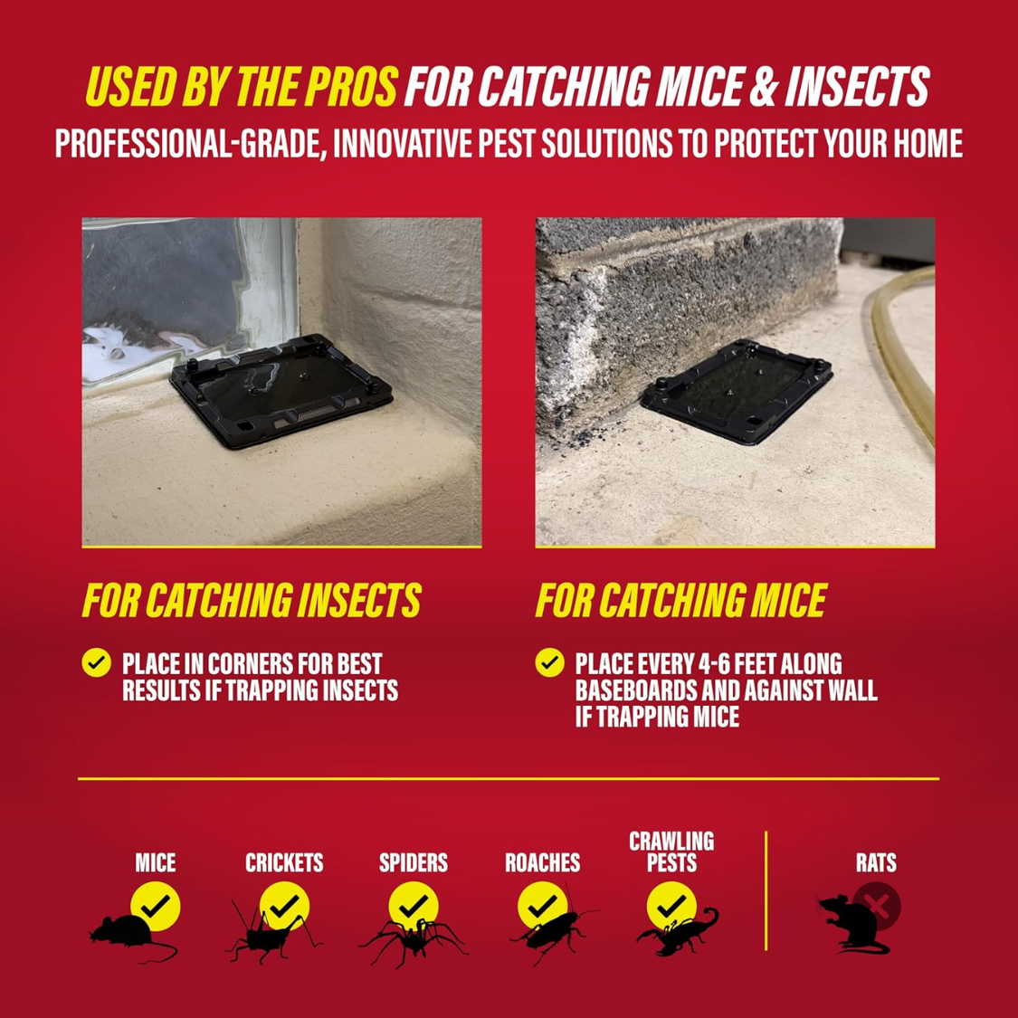 Heavy Duty Mouse & Insect Glue Traps - Pesticide Free Sticky Traps