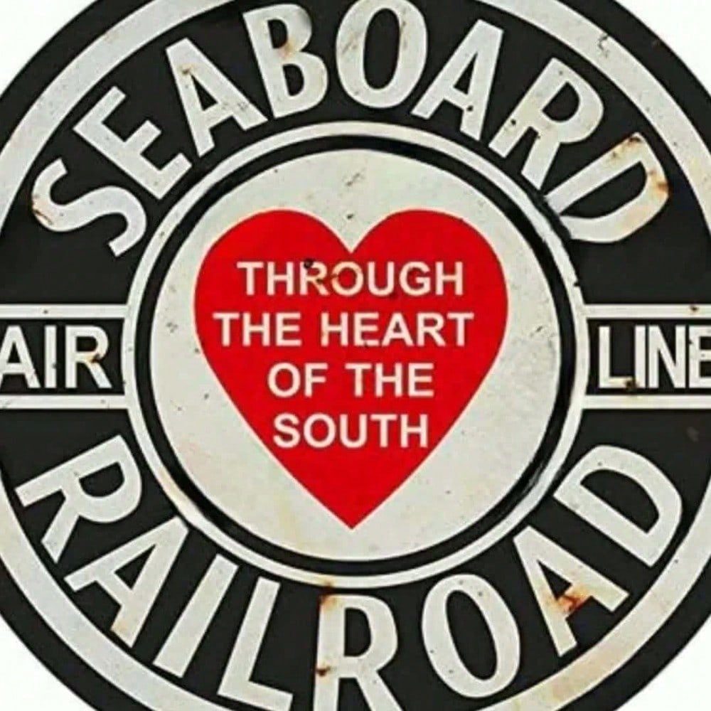 Retro Seaboard Railroad Metal Sign - 8x8in Wall Decor