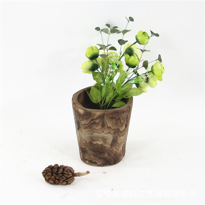 Handmade Wooden Flower Pot - Modern Garden Planter with Rustic Style