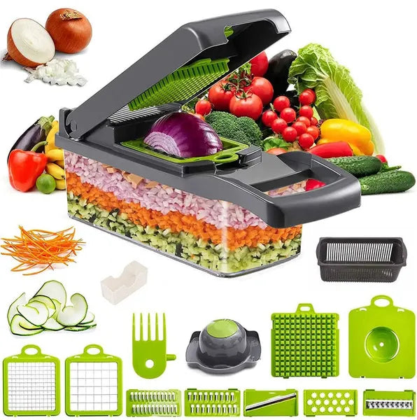 15-in-1 Multifunctional Vegetable Chopper with Non-Slip Design