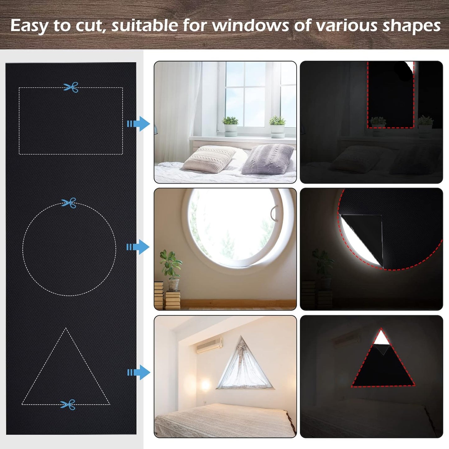 Blackout Shades for Windows - Oxford Cloth, Multiple Sizes