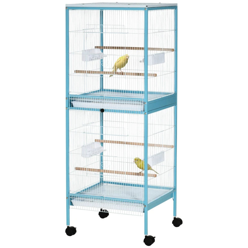 Large Bird Cage with 55-Inch Height and 20.5-Inch Width, Easy Clean & Rolling Wheels