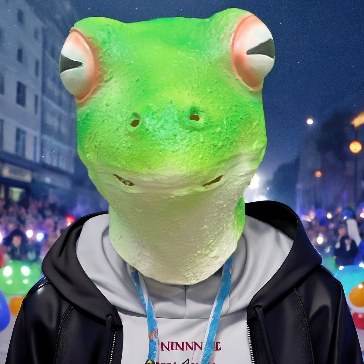 Frog Latex Animal Head Mask for Halloween & Costume Parties