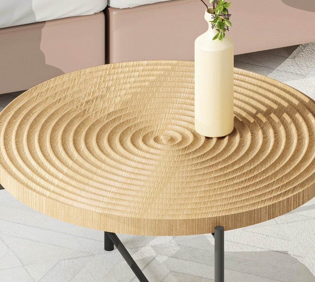 2-Piece Coffee And End Table Set -Waterproof MDF With PVC Cover,