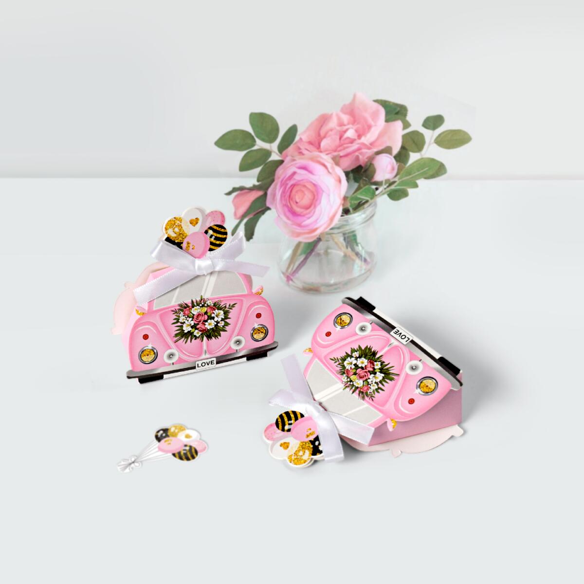20-Pack Pink Wedding Party Favor Treat Boxes - 10x8x4.5cm