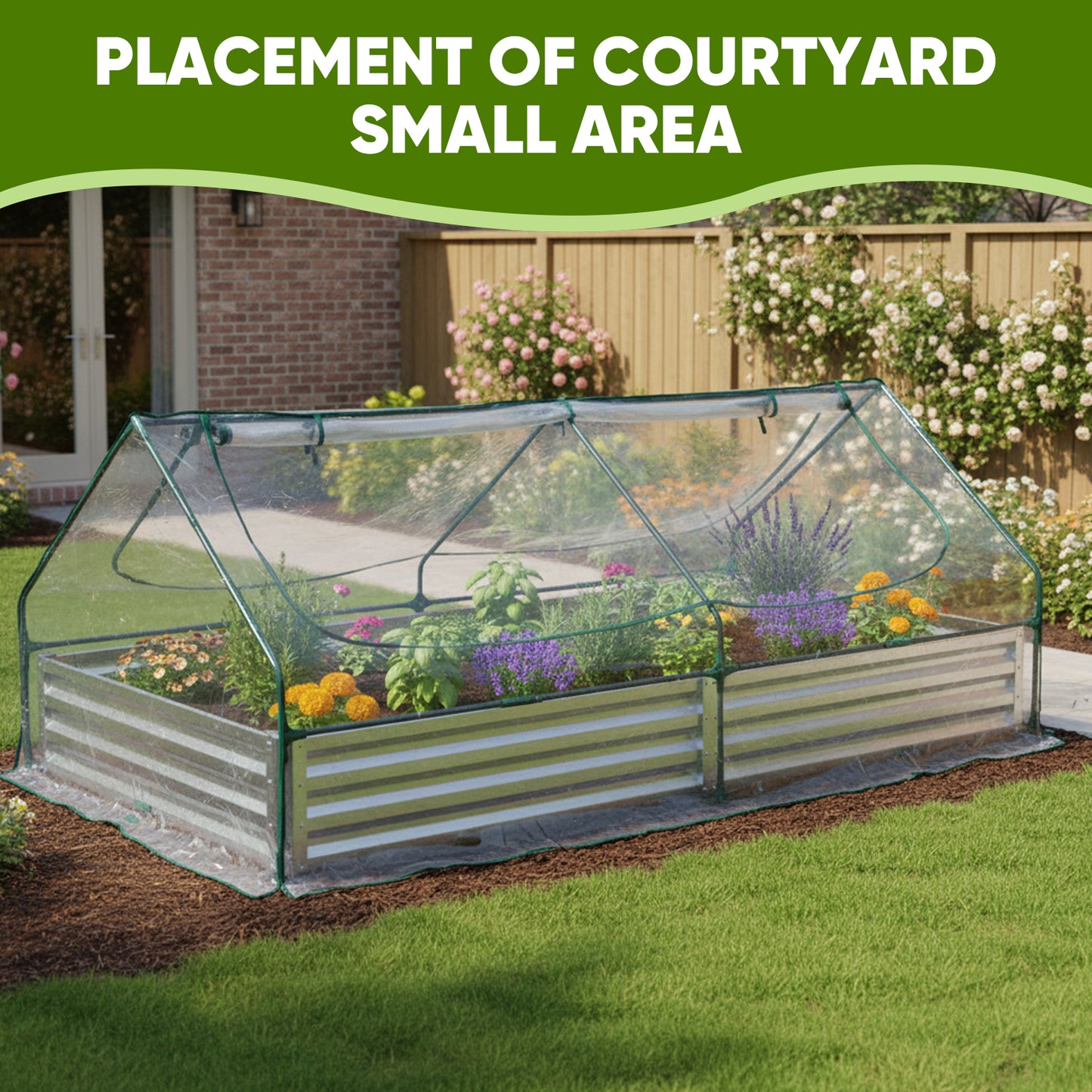 Greenhouse with Double Zipper Doors Waterproof UV Protection for Flowers, Vegetables & Herbs - Multiple Sizes