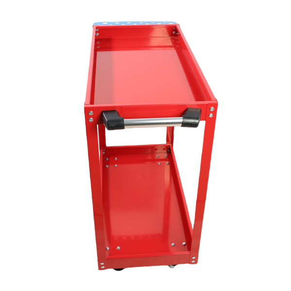 Heavy Duty Steel Utility Cart on Wheels - 400LBS Capacity Industrial Service Cart for Garage Warehouse Workshop - Bright Red