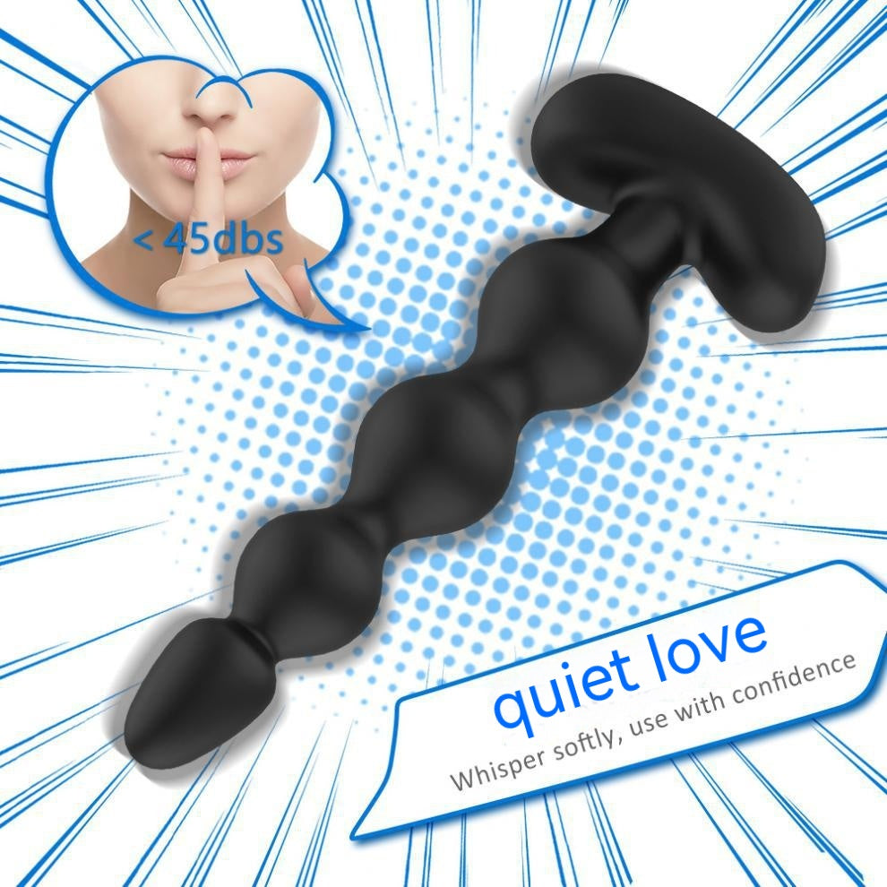 Remote Control Vibration Bead Butt Plug - Adjustable Silicone Adult Toy