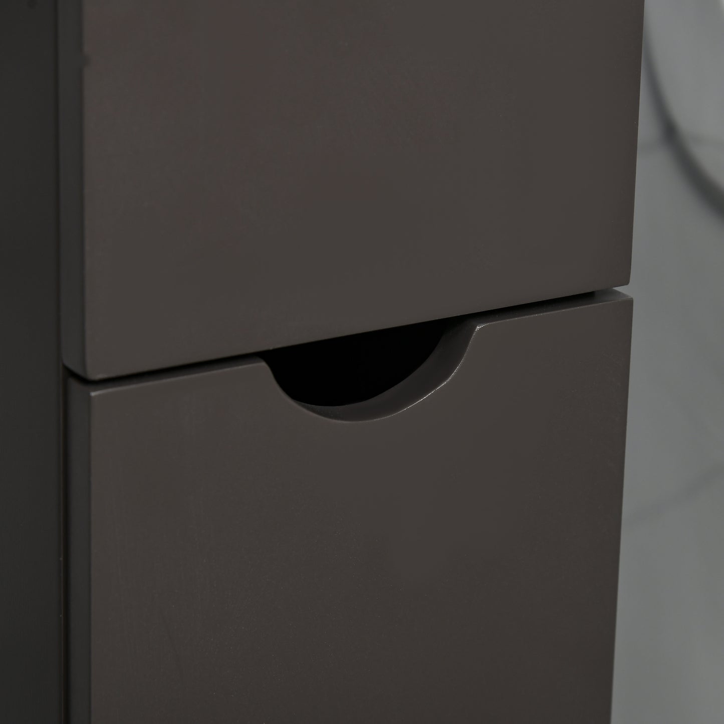 54" Tall Bathroom Storage Cabinet - Freestanding Linen Tower with 2-Tier Shelf and Drawers - Brown