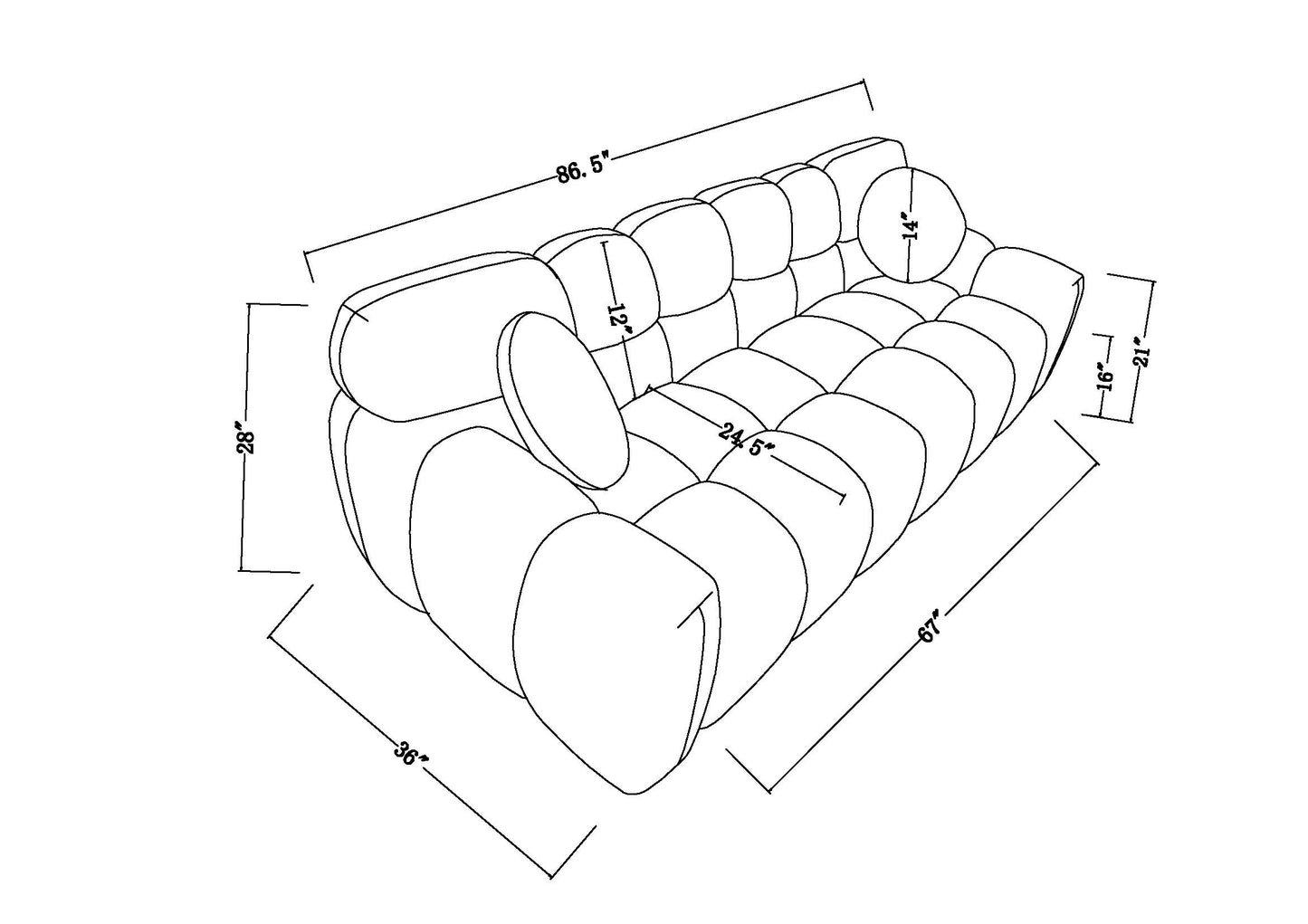Olive Green Boucle Sofa - 3 Seater with Rolled Arms