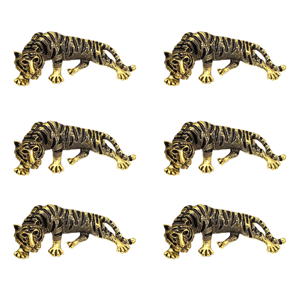 Vintage Tiger Napkin Ring for Hotel Table Setting - Gold & Silver