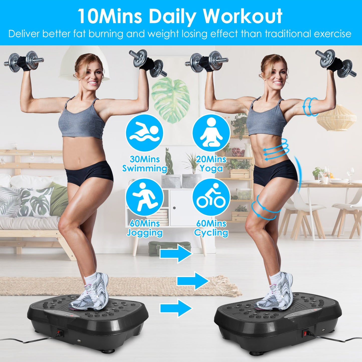 Whole Body Vibration Exercise Machine with 120 Speeds & Remote Control