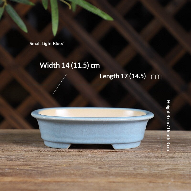 Portable Oval Yixing Clay Flower Pot for Home & Garden
