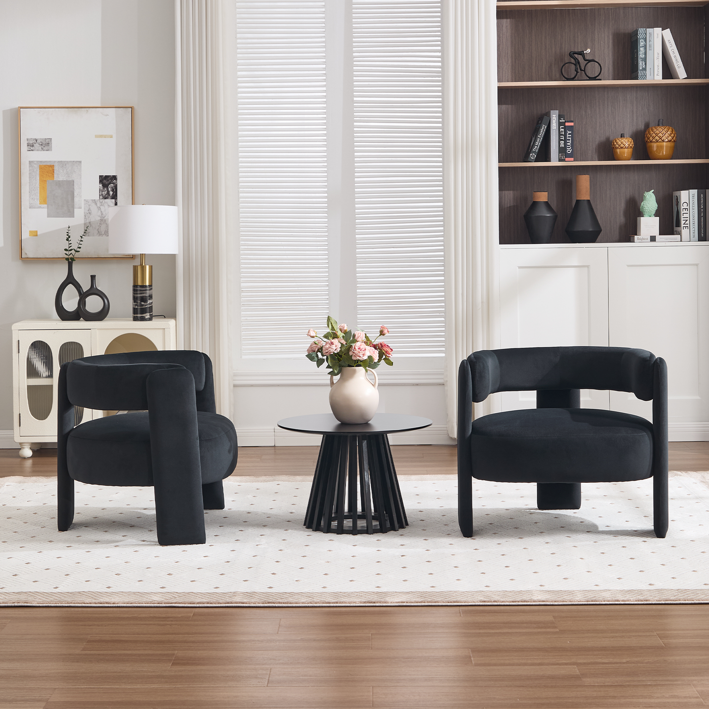 Modern Velvet Accent Chair - Comfy Single Sofa for Living Room