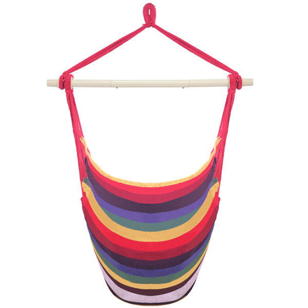 Rainbow Hanging Chair with 2 Pillows - Cotton Canvas