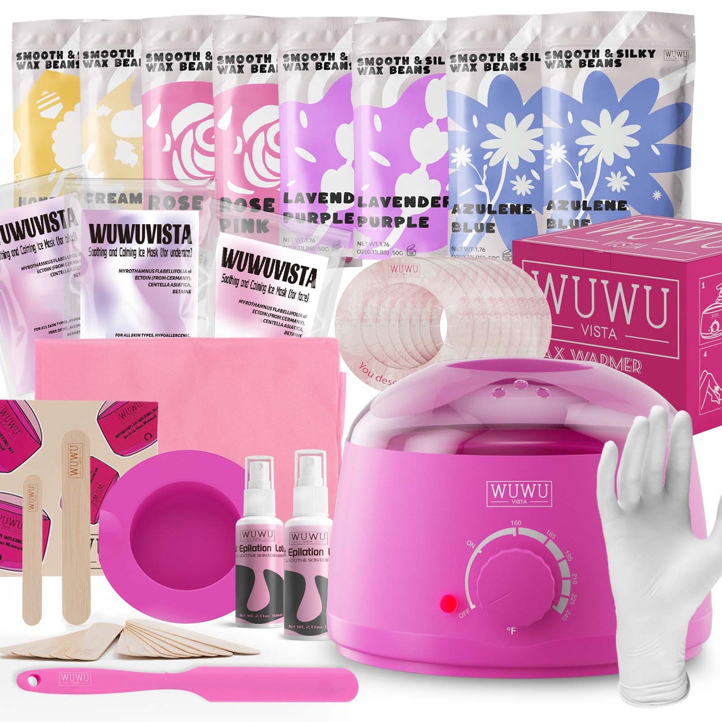 Professional At-Home Hair Removal Waxing Kit with Wax Warmer and Beads