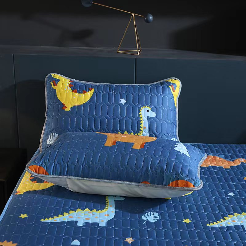 Waterproof Anti-Mite Cotton Pillowcase Pair All-Solid Color Home Textiles