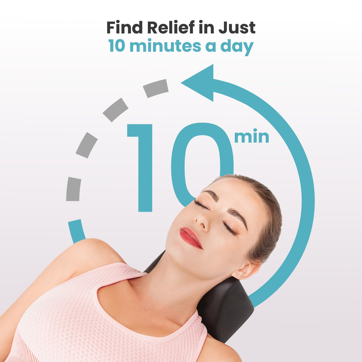 Cervical Pillow with Reverse Bow Design for Neck & Shoulder Relaxation - Black 21.6x11.5x9.5cm