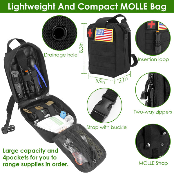 47-Piece Survival Kit Emergency Tool Set with First Aid & Accessories