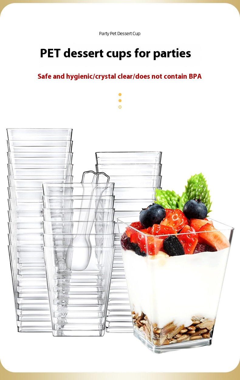 Transparent 120ml Trapezoid Mousse Cups Set - Food Storage Jars