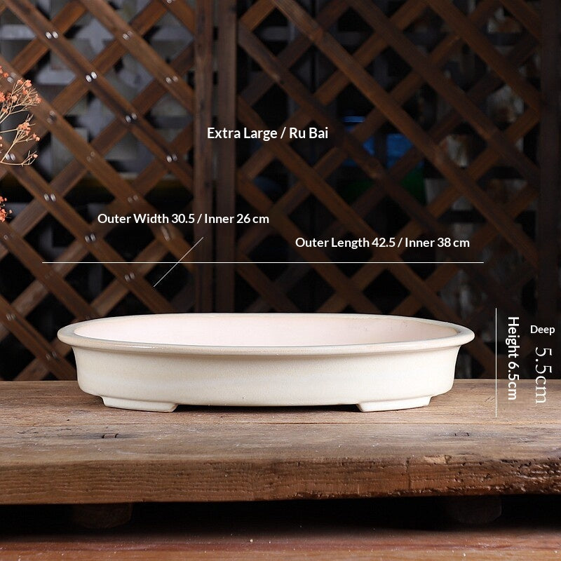 Portable Oval Yixing Clay Flower Pot for Home & Garden
