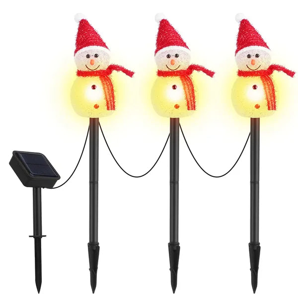 Solar Powered Snowman Stake Light - Waterproof LED Christmas Decor