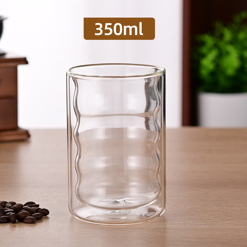 High Borosilicate Spiral Double-Layer Drinking Cup - 225ml, 350ml, 375ml