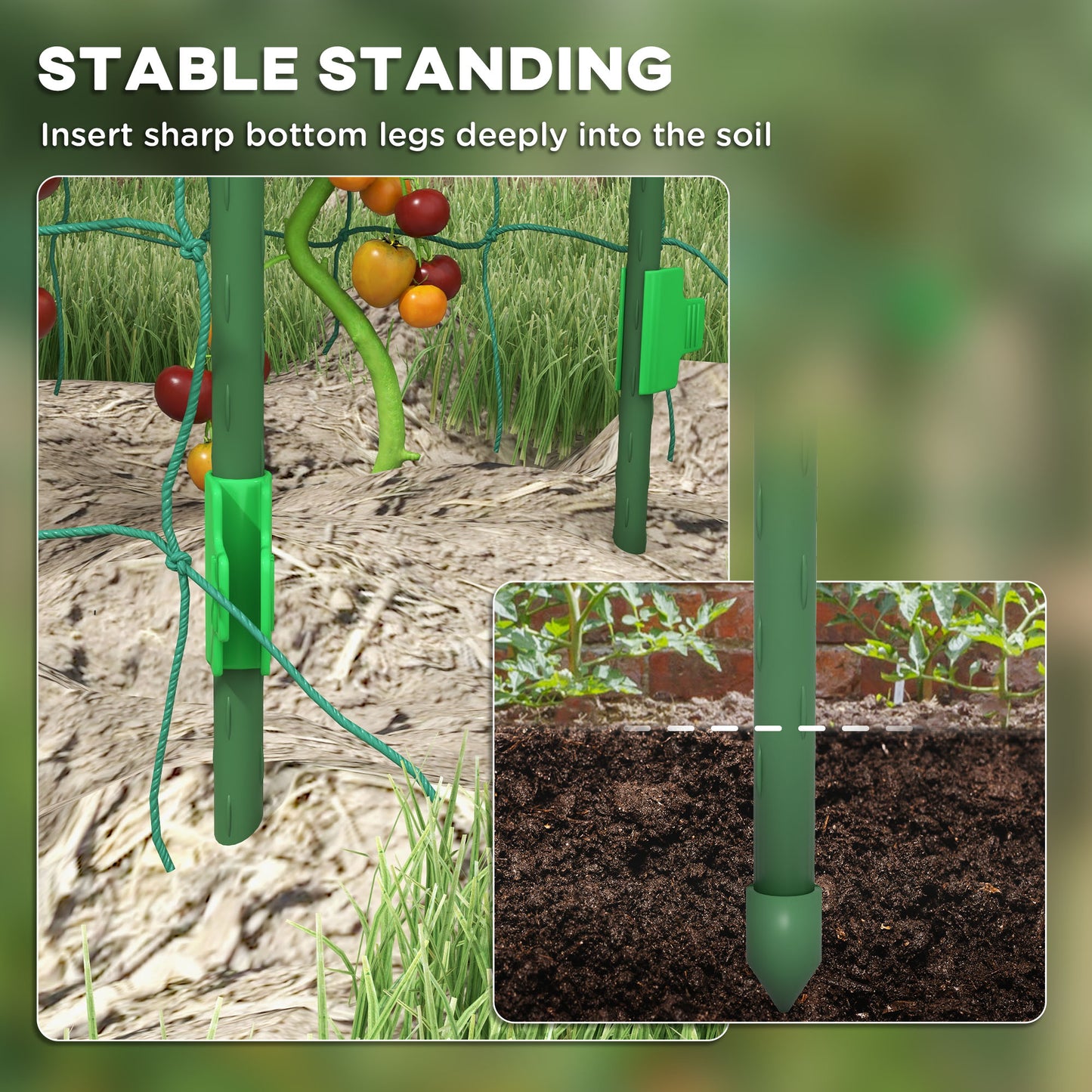 Metal Garden Trellis with Climbing Net - 17x72 Inches Outdoor Support for Vines, Green