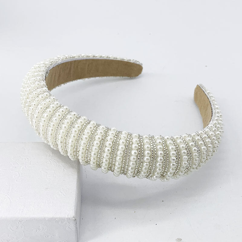 Elegant Pearl Bridal Headband Hair Accessories for Wedding and Formal Events