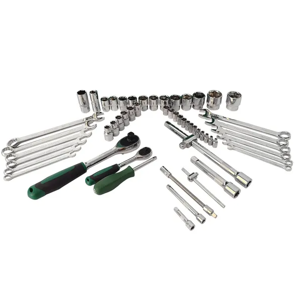61-Piece Mechanics Tool Set with Sockets, Wrenches & Ratchets for Auto & Machine Repair