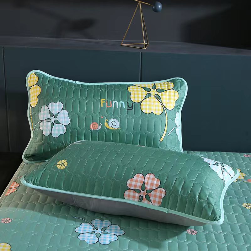 Waterproof Anti-Mite Cotton Pillowcase Pair All-Solid Color Home Textiles