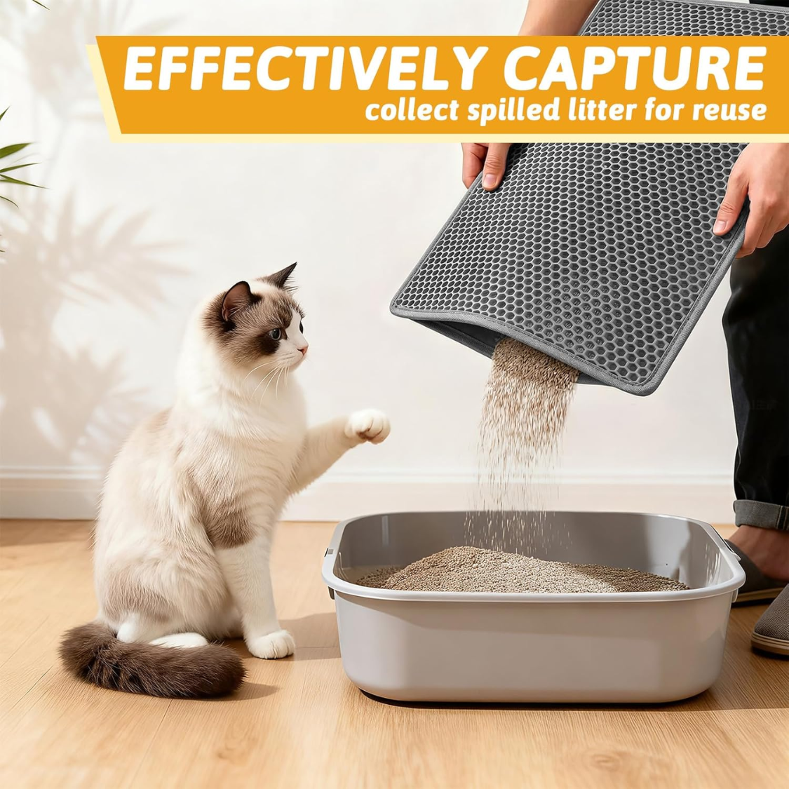 Double Layer Waterproof Cat Litter Mat - Urine Proof Pet Trap & Reusable