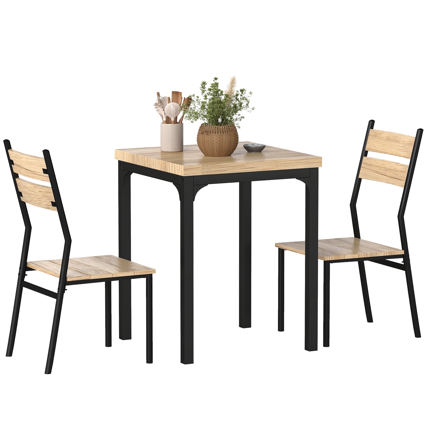 3-Piece Dining Table Set for 2 - Modern Kitchen Nook Furniture