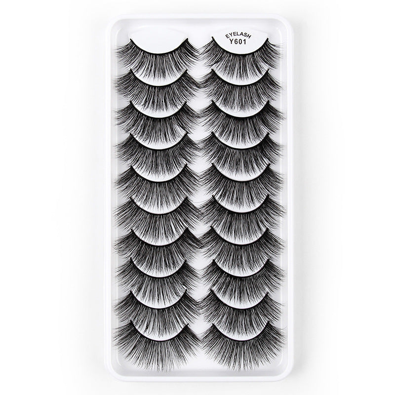 3D Imitation Mink False Eyelashes Natural Length - Pack of 10 Pairs