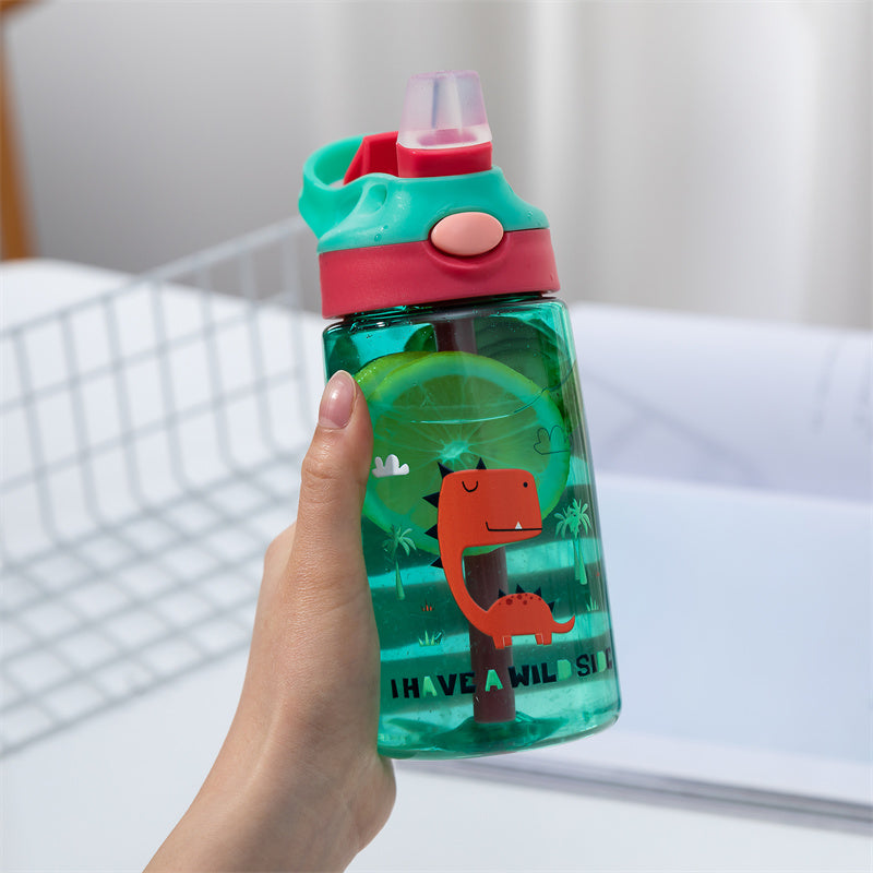 Children's Leak-proof Portable Plastic Straw Cup - Drop-proof, Reusable, Kids Drinkware