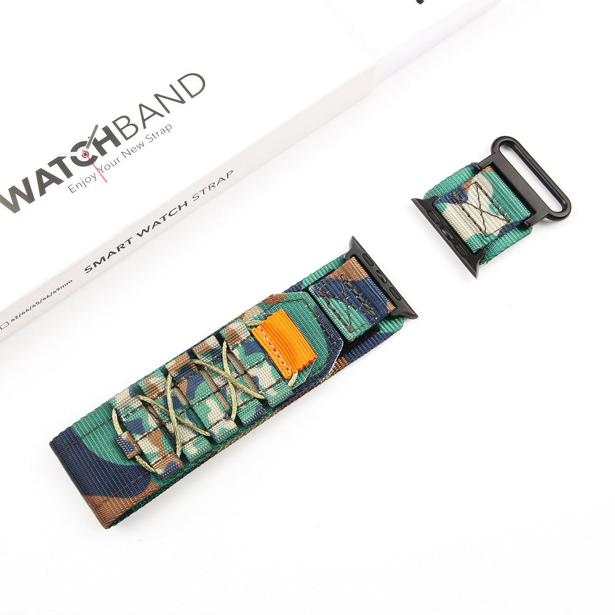 Nylon Braided Watch Band Adjustable Rail-Style Camouflage & Color Variants