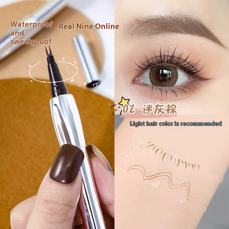 Waterproof Eyebrow Pencil with Dual-Fork Tip - Sweat-proof, Long-lasting Makeup Tool