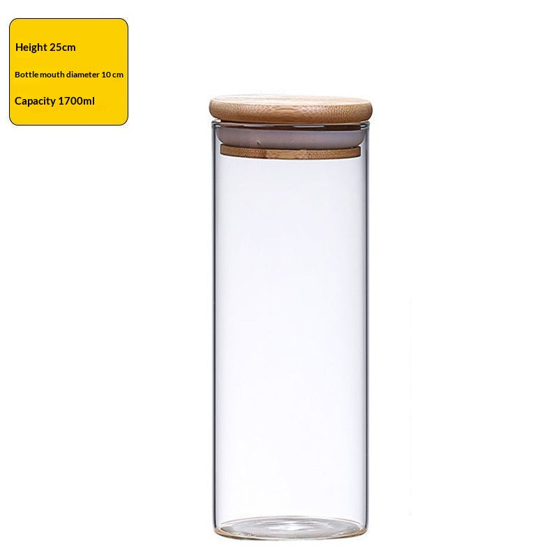 Sealable Food Storage Canisters Set with Bamboo Lids - Glass Bulk Container