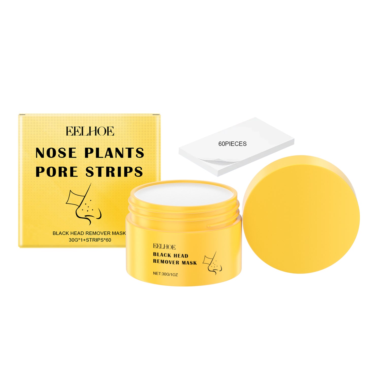 Blackhead Cleansing Nose Strips with Aloe & Lemon Extract - Pore Refining