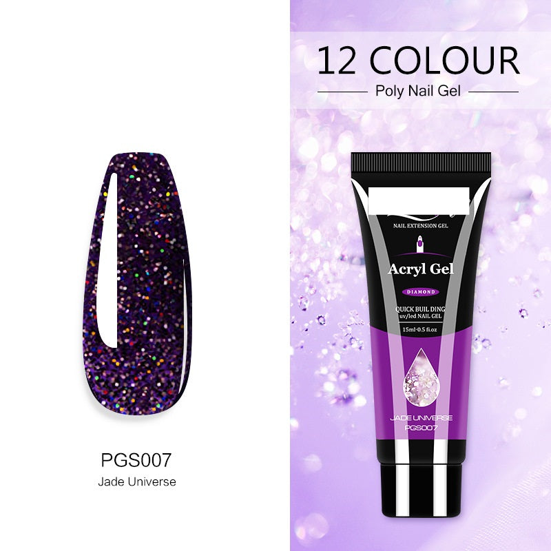 Women's Crystal Nail Polish Extender - Glitter & Capacity Variants 15ML
