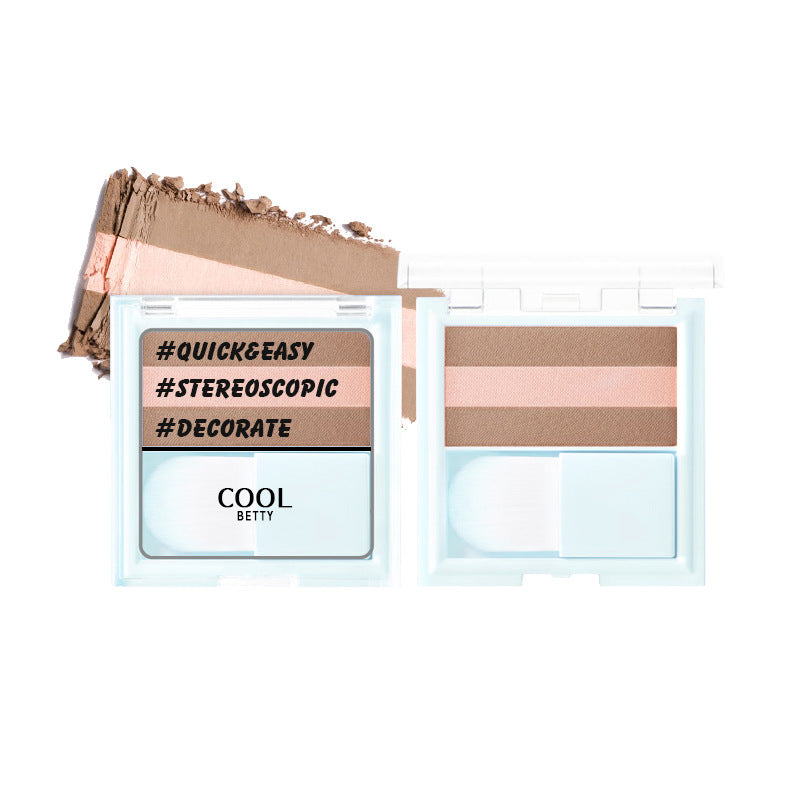 Contouring Powder Palette - Tricolor Highlight & Shadow Makeup Set
