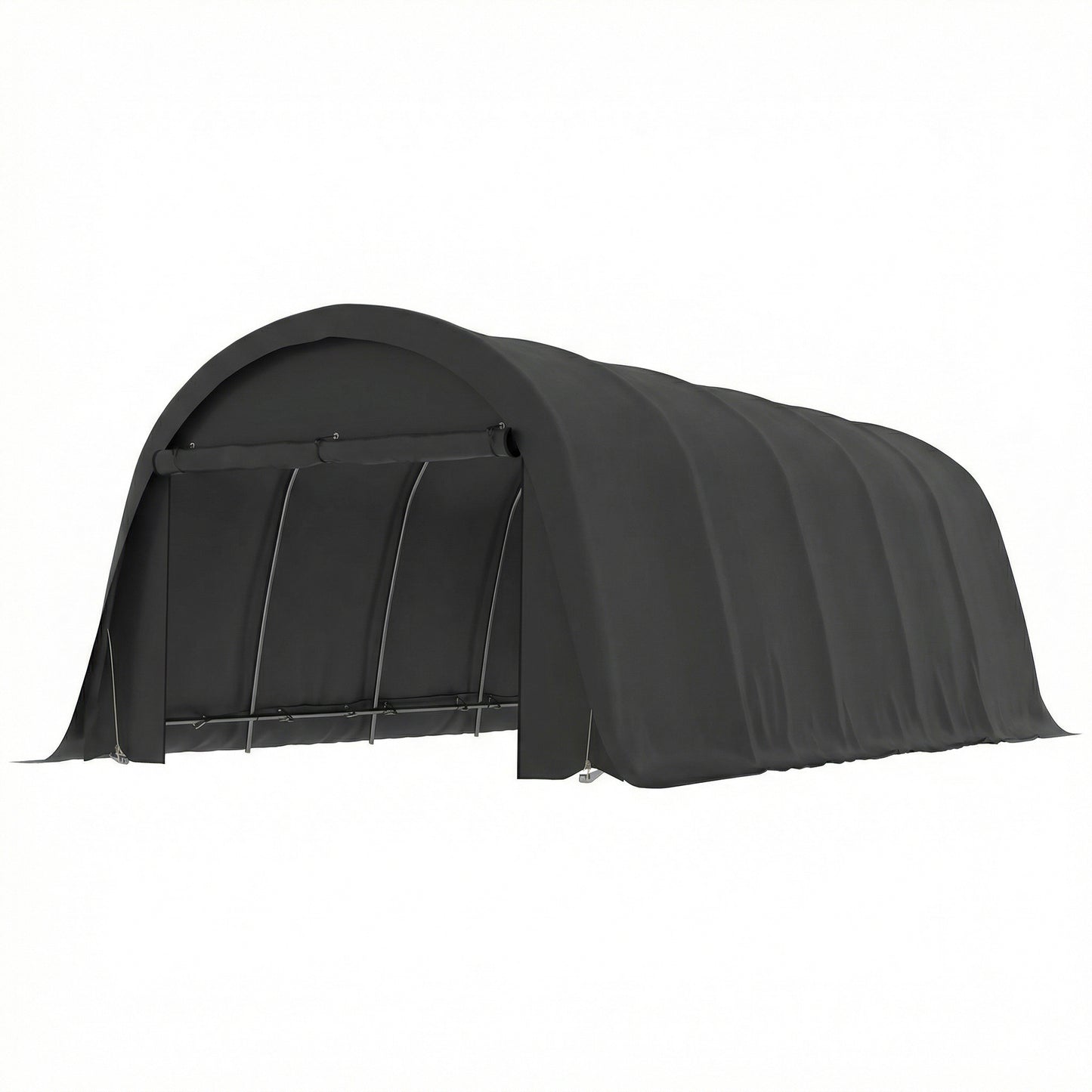 Heavy Duty 12x23.6 ft Portable Carport Canopy Tent - Dark Gray