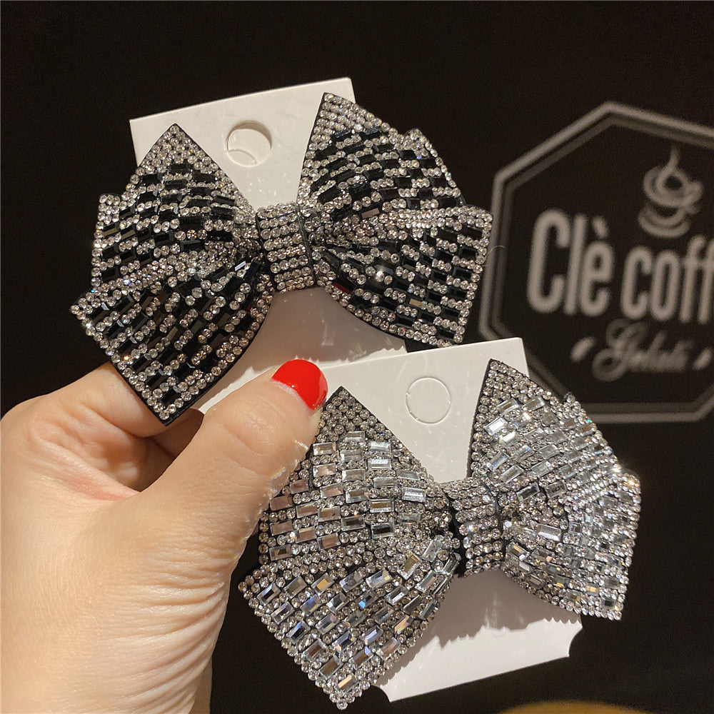 Rhinestone Shiny Bow Hairpin - Elegant Hair Accessory for Women