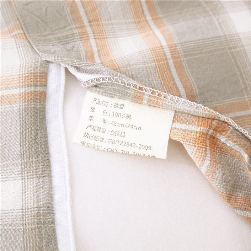 Full Cotton Pillowcase with Flounce - Washed Cotton, Single Size, Multiple Styles
