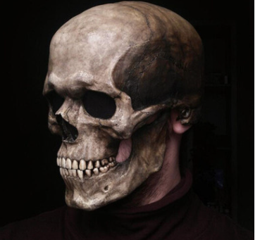 Halloween Skull Mask with Movable Mouth and Glow - Gothic Costume Accessory