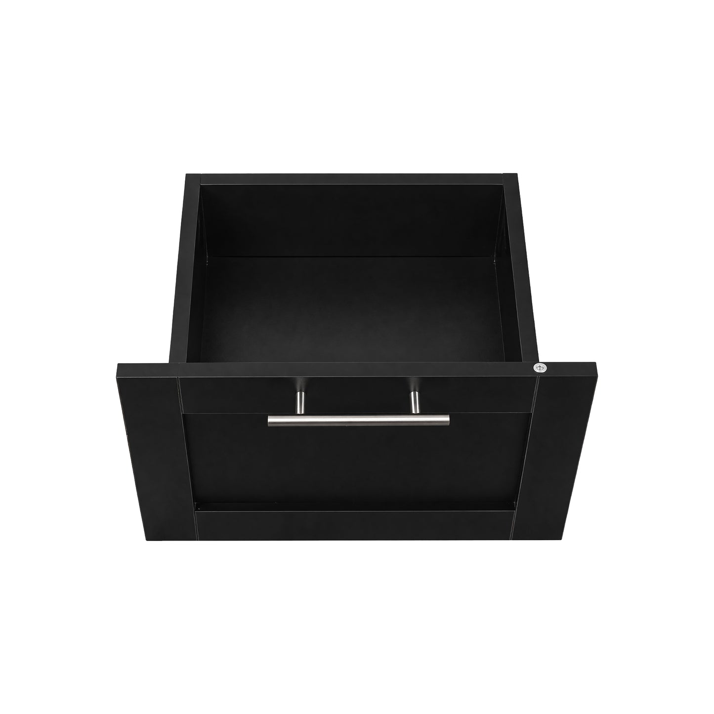 Tall Kitchen Storage Cabinet with 1 Door & 2 Drawers - Black