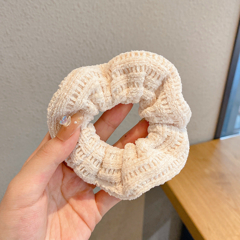 Winter Plush Pork Intestine Hair Ring - Colorful Hair Accessory for Women