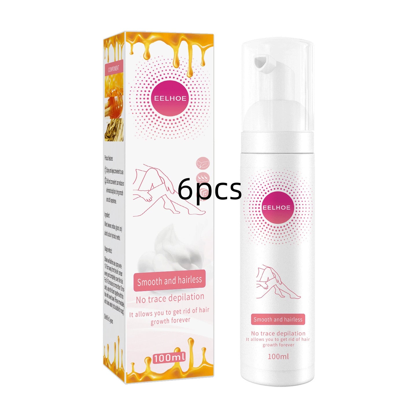 Gentle Hair Removal Spray Mousse for Face, Legs, Arms & Body